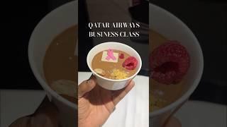 Qatar airways Business class flight food review! Doha to India flight experience! #shorts