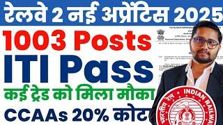 रेलवे की 2 नई अप्रेंटिस भर्ती 2025 | ITI Pass Railway Apprentice 2025 | SECR Raipur Apprentice 2025