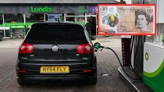 How Far Can £10 Fuel Get Me In My Straight Piped MK5 Golf GTI? (£10 Fuel Challenge!)