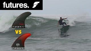 Improve your surfing! Testing the all new Futures Fins Mayhem 3.0 vs Eric Arakawa Techflex! #surf