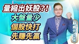 蘇威元分析師【量縮出妖股？！大盤量少 個股快打先賺先贏】 2024.09.13 #蘇威元 #飆股元動力