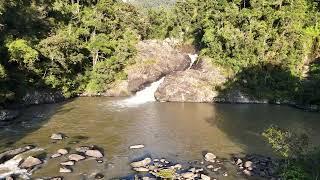 Ranomafana National Park staying waterfall close to the Setam Lodge drone video