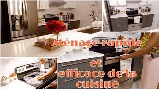 MÉNAGE RAPIDE  ET EFFICACE de ma CUISINE pour une cuisine propre le matin