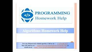 Algorithm Homework Help