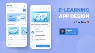 E-Learning App UI/UX Design in Figma (Wireframe & Prototype)