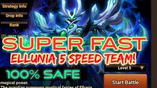 summoners war: ELLUNIA 5 super FAST and RELIABLE speed team! (Sanctuary of Dreaming Fairies)