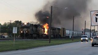 Holy Cow!!! Train Catches Fire at Bryan, TX!!! 3/23/23