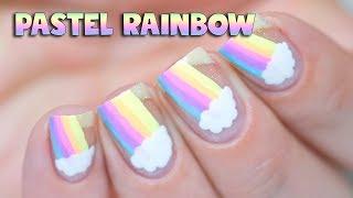 EASY PASTEL RAINBOW NAIL ART