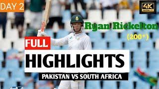 Pakistan vs South Africa 2nd Test DAY 2 Full Match Highlights | PAK vs SA 2nd Test DAY 2 Highlights