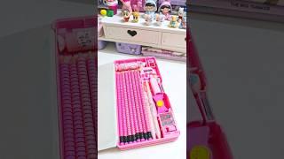 Filling my pencil box with same color ️ #cute #stationary #asmr #shorts #youtubeshorts