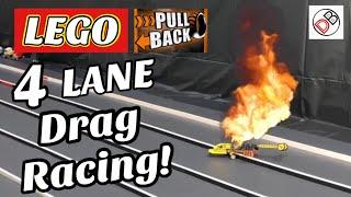 LEGO Drag Race PULL BACK DRAGSTER Wheelies Wrecks Music Vintage Technic Fast MOC Racing Rails