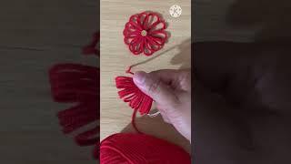 Amazing Woolen Flower Craft Ideas with Cotton buds #woolencraftidea#videoshort #shorts