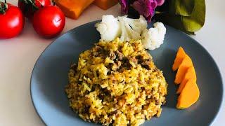 اموزش پلو مخلوط با کدو حلوایی ،کدو پلوی خیلی اسان خیلی خوشمزه Pilaf mixed with pumpkin