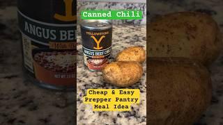 Canned Chili Prepper Pantry Meal Idea Food Storage SHTF Emergency Stockpile Prepping #prepping