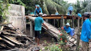 Cất lại nhà mới cho hoàng cảnh nghèo.