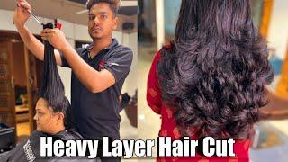 The Ultimate Guide to the Heavy Layer Haircut: Step-by-Step / with out curl blow dry / in hindi