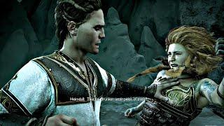 God of War 5 Ragnarok - Heimdall Beats Up Thor Daughter & Atreus Scene (4K 60FPS) PS5