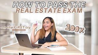 HOW TO PASS THE REAL ESTATE EXAM *ON THE FIRST TRY* // Study tips, free materials + what to focus on