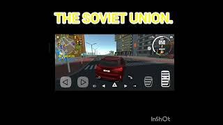 CAR WITH USSR LOGO AND ANTHEM.