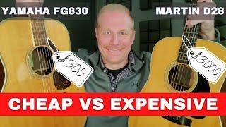 Yamaha FG830 vs Martin D28 // $300 vs $3000 Guitar // Cheap vs Expensive