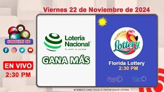 Lotería Nacional Gana Más y Florida Lottery en VIVO │Viernes 22 de noviembre 2024  – 2:30 PM