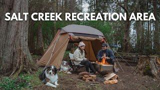 Camping on the Olympic Peninsula at Salt Creek with the new Ecoflow Glacier and Snow Peak Micro Oval