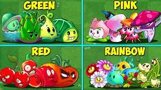 Random 20 COLOR FUL Team 4 Plants Battlez - Who Will Win? - Pvz 2 Team Plant vs Team Plant