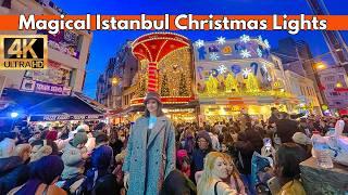 ISTANBUL TURKEY CHRISTMAS LIGHTS 2024 4K WALKING TOUR AROUND KADIKOY MARKET