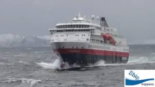 Cruise ship in Rough seas in Norway