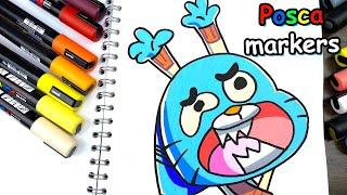 Drawing Gumball like a Pro with Posca Markers  ! Satisfying Arts