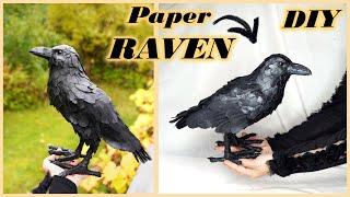 How to make paper RAVEN ‍⬛  | Halloween crafts | Cardboard toilet paper roll crafts