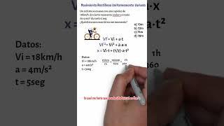 1 MINUTO de Física  Movimiento Rectilíneo Uniformemente Variado Acelerado (MRUV)(MRUA) #fisica #23