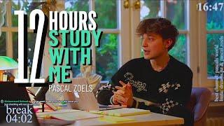 LIVE | 12-HOUR study with me  rain sounds & pomodoro timer 60 & 10