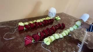 Easy rose flower mala/rose garland for god/DIY rose garland/how to string rose garland/poo malai