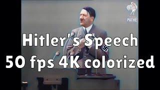 Hitler's Speech Krupp Factory (1935) [50 fps, 4K, Colorized]