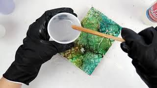 Sealing alcohol ink art with resin