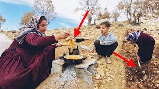 Touran's Strength: A Nomadic Meal While Building a Cave Home in Iran