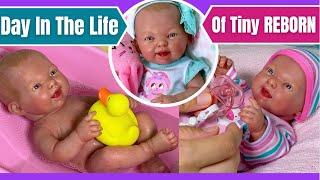  Tiny Reborn Baby Day In The Life: Morning & Evening Routine With JC Toys 10" Baby Doll, Posy!