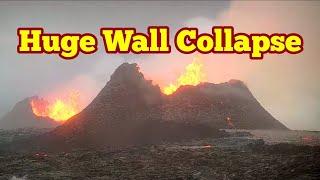 Huge Wall Collapse: Iceland KayOne Volcano Eruption Update, Grindavík Rift Valley