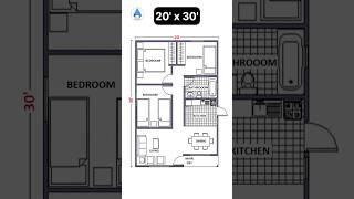 Simple village house design in India | 20 by 30 Indian house plans | House Plan #shorts #homedesign