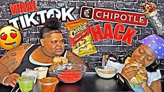 CHIPOTLE HOT CHEETOS BURRITO TIKTOK HACK MUKBANG W/ @Rastaswisher30