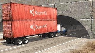 Trucks vs Low Tunnel – BeamNG.Drive