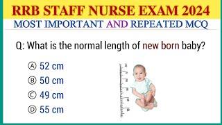 RRB staff nurse exam preparation 2024 || MCQ for staff nurse exam || RRB staff nurse officer MCQ