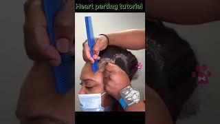 Heart Parting Tutorial On Natural Hair #shorts