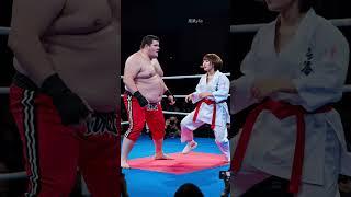 Karate girl knocks down 500 pounds of Boxer #kungfu #fight #boxing #ai