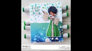 Copic Marker Colouring - Stamping Bella Oddball Aretha Rubber Stamp