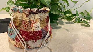 Intro NEW PROMPT Scrappy Draw String Bag created by #vintageblendstudios #roxysjournalofstitchery