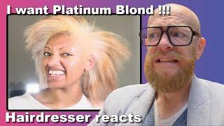 Hairdresser Reacts: Bleach Disaster on Relaxed Hair!