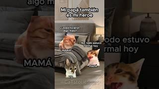 Mi papá también es mi héroe #storytime #gatosgraciosos #funnyshorts #cats #gatitos #funnymemes