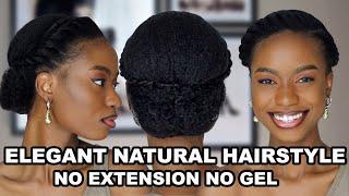 FEMININE ELEGANT HAIRSTYLE | 4C HAIR | NO GEL NO EXTENSIONS